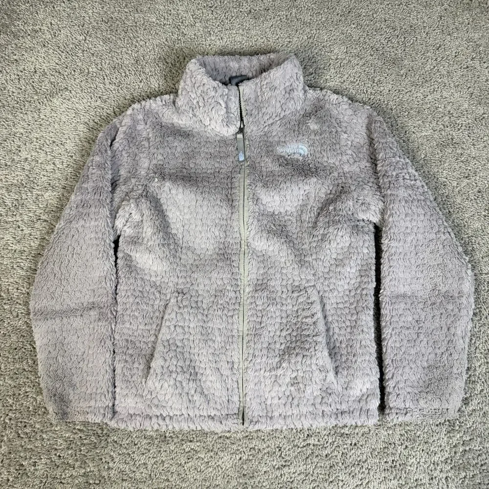 The North Face Jacket Girls Medium 10/12 Gray High Pile Fleece Full Zip